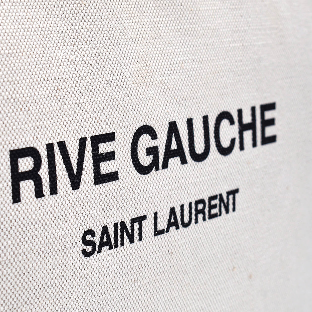 Saint Laurent -Beige & Black Rive Gauche Canvas Clutch Bag 